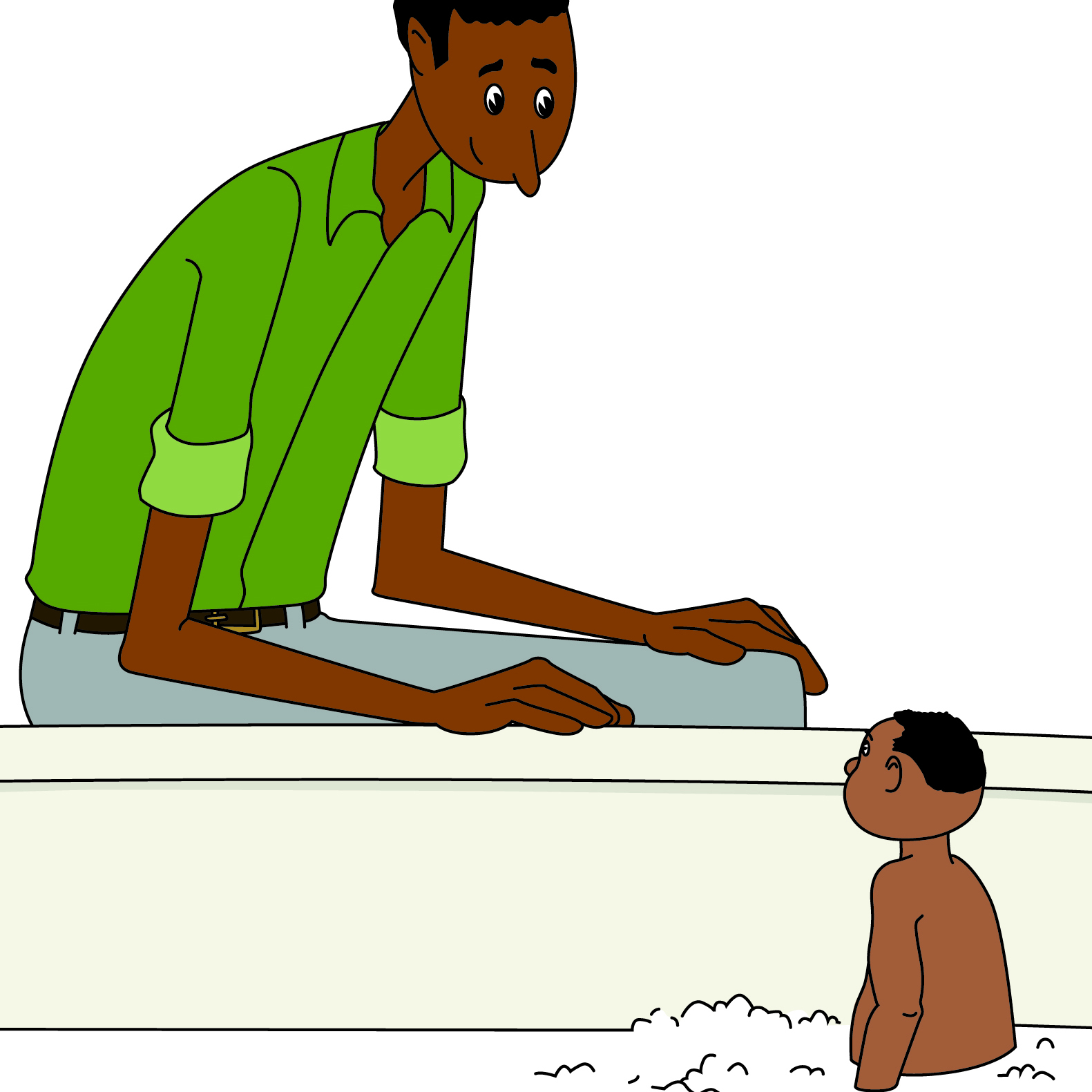 enfant qui prends son bain