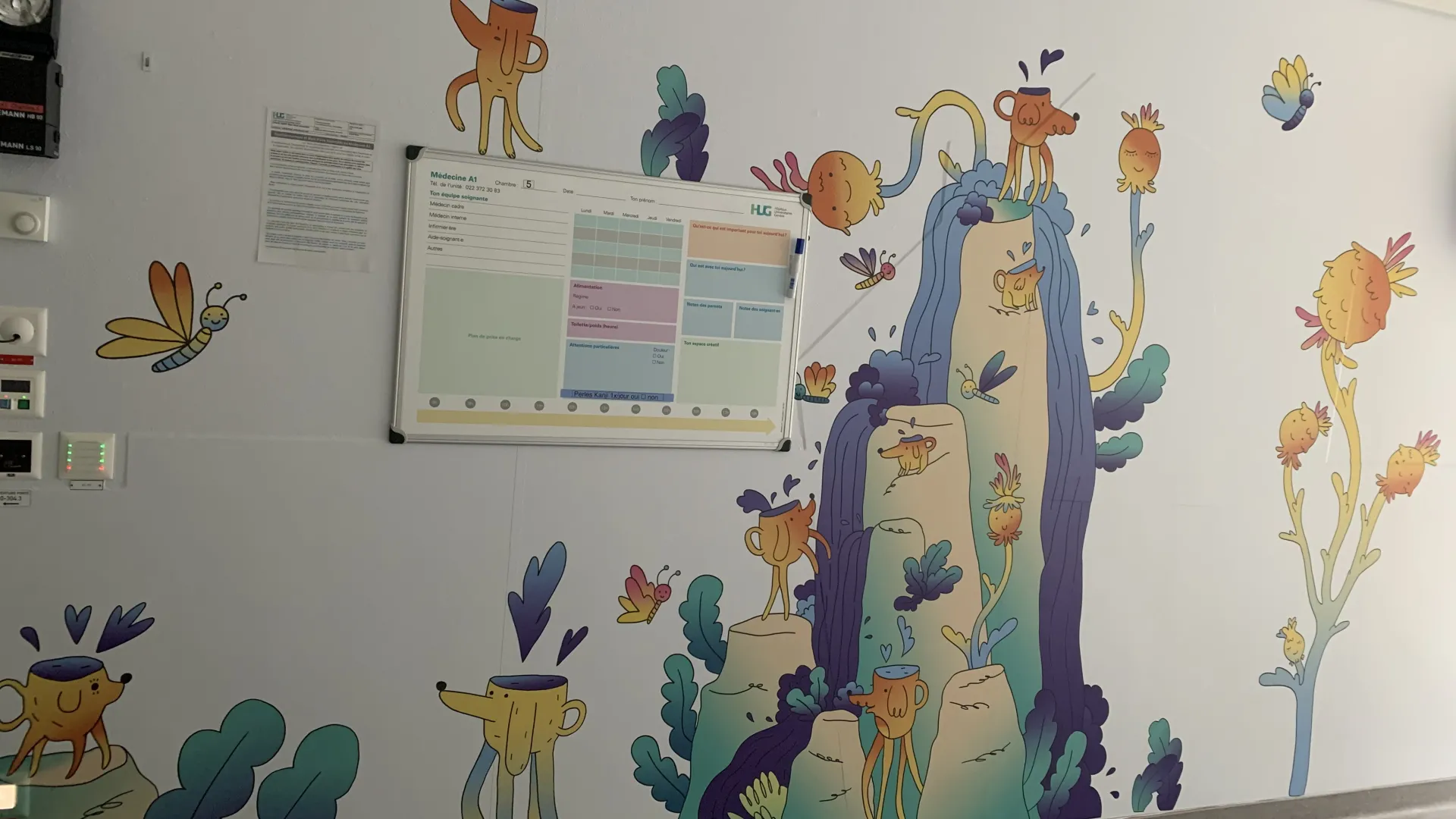 Décoration unité d'oncohématologie pédiatrique